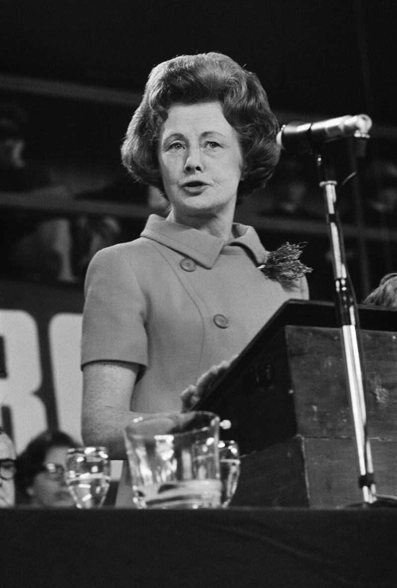 Barbara Castle speaking at the Labour Party Conference in 1969
