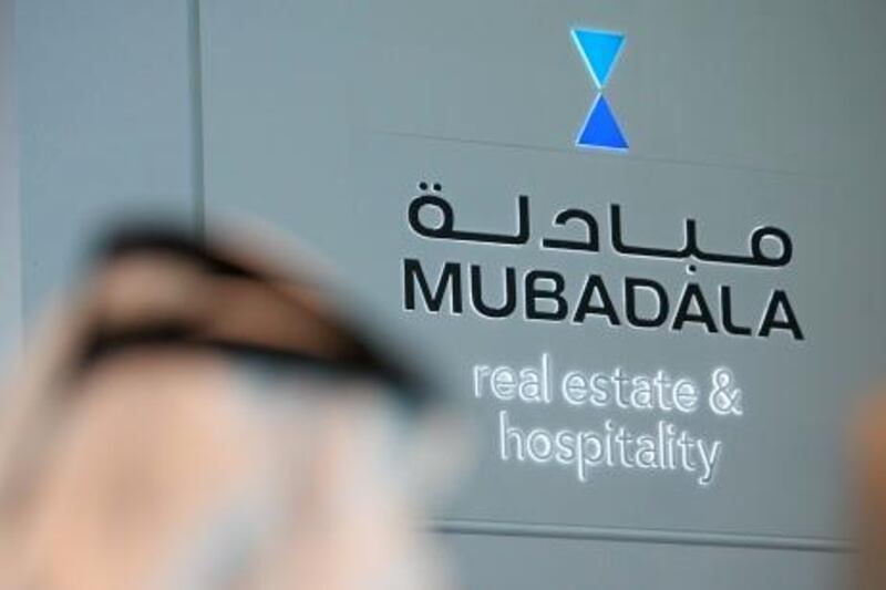DUBAI, UNITED ARAB EMIRATES – Oct 4: Mubadala stand in the Cityscape Global 2010 at Dubai International Convention and Exhibition Centre in Dubai. (Pawan Singh / The National) For Business Stock