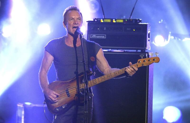 Sting performs a medley at the American Music Awards at the Microsoft Theater in Los Angeles. Matt Sayles / Invision / AP