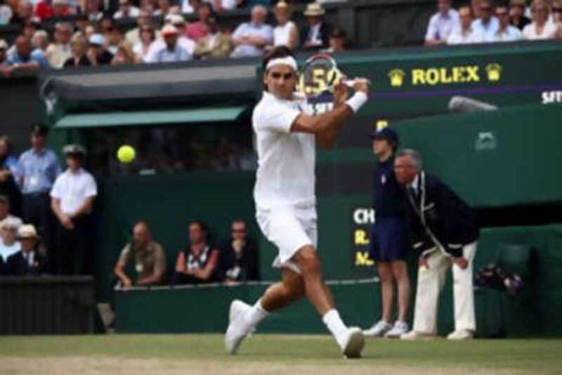 Roger Federer in action during his semi final win.