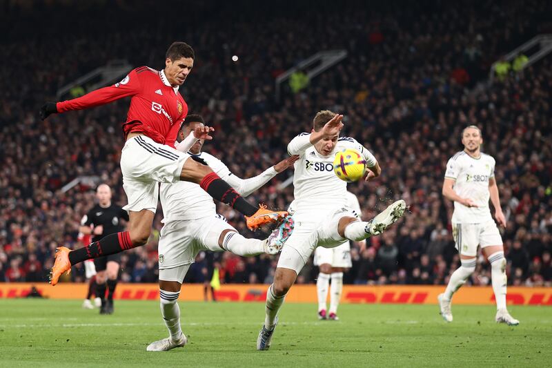 Raphael Varane 6 - Backwards looping header saved on 28 minutes. Put the ball into his net for Leeds’ second on 48.
Getty 
