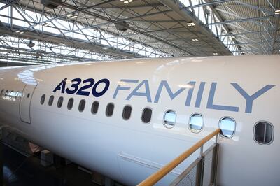 An Airbus A320 family aircraft is displayed in Blagnac, southern France. EPA