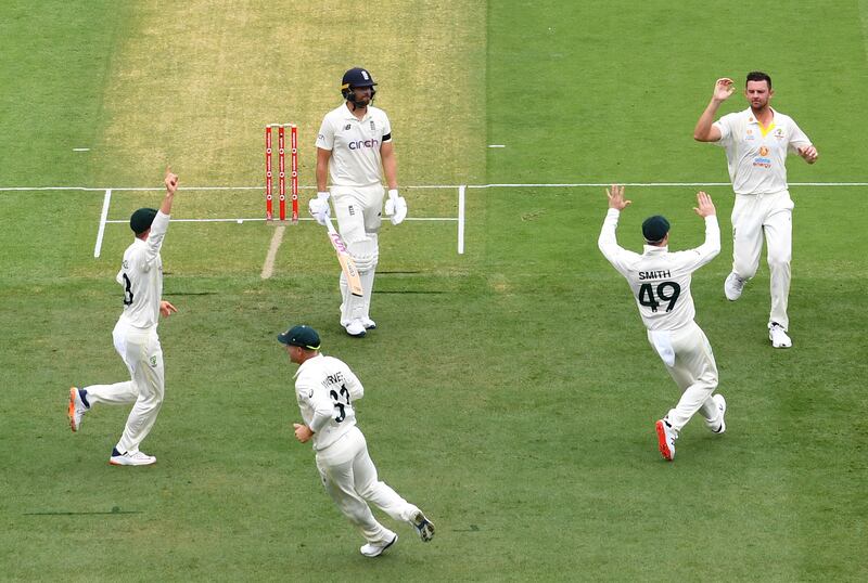 England batsman Dawid Malan departs after being dismissed by Josh Hazlewood (R) for 6. EPA