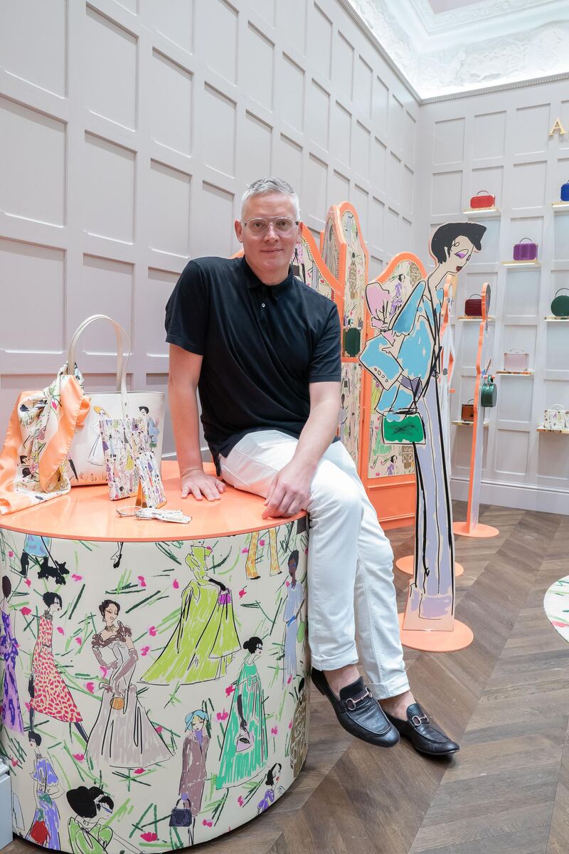 British designer Giles Deacon launches his collaboration with Aspinal of London at The Dubai Mall. Aspinal of London