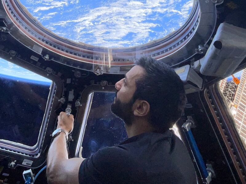 Sultan Al Neyadi looks at Earth from the International Space Station before leaving. Photo: Sultan Al Neyadi / Twitter