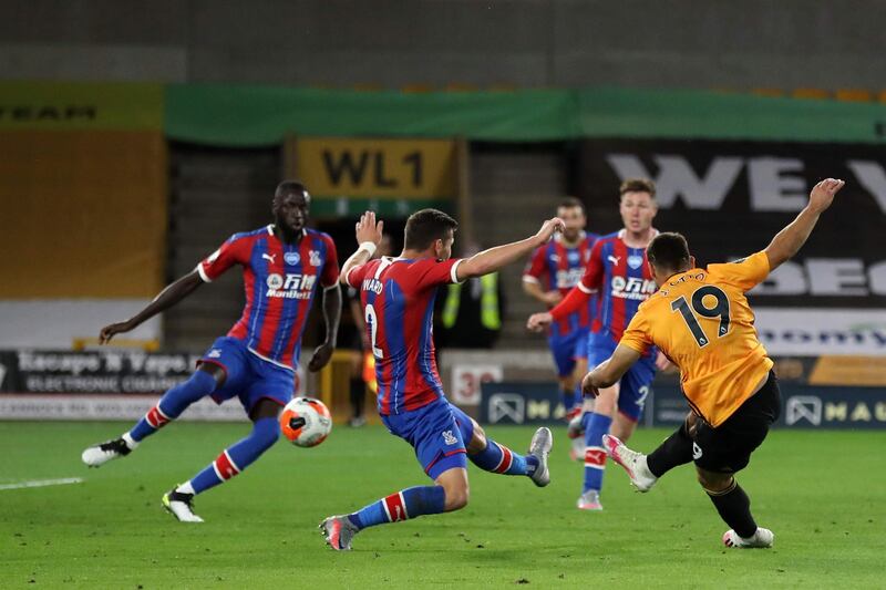 Wolverhampton Wanderers' Jonny Otto shoots o score his team's second goal. AFP