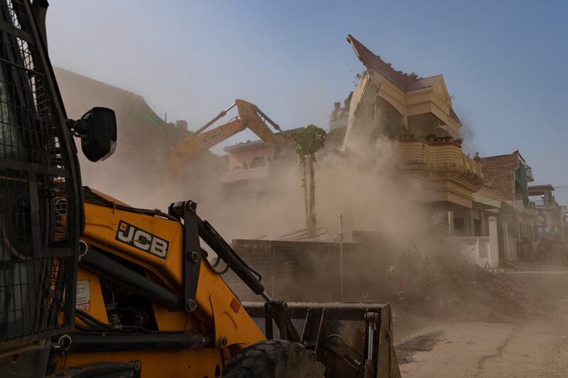 Authorities demolish the residence of Muslim politician and campaigner Javed Mohammad in Prayagraj, India. AP