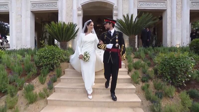 The royal wedding of Jordan's Crown Prince Hussein bin Abdullah and Princess Rajwa Al Saif at Zahran Palace. Photo: Royal Hashemite Court