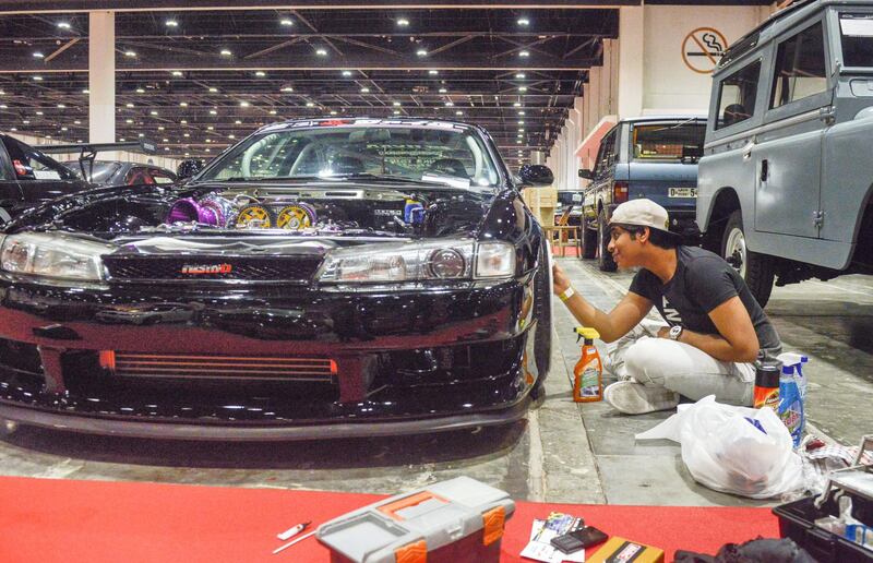 Abu Dhabi, United Arab Emirates -  Nissan Silvia, 1998 model at the International Motor Show and Custom Show Emirates in Abu Dhabi National Exhibition Centre on April 5, 2018. (Khushnum Bhandari/ The National)
