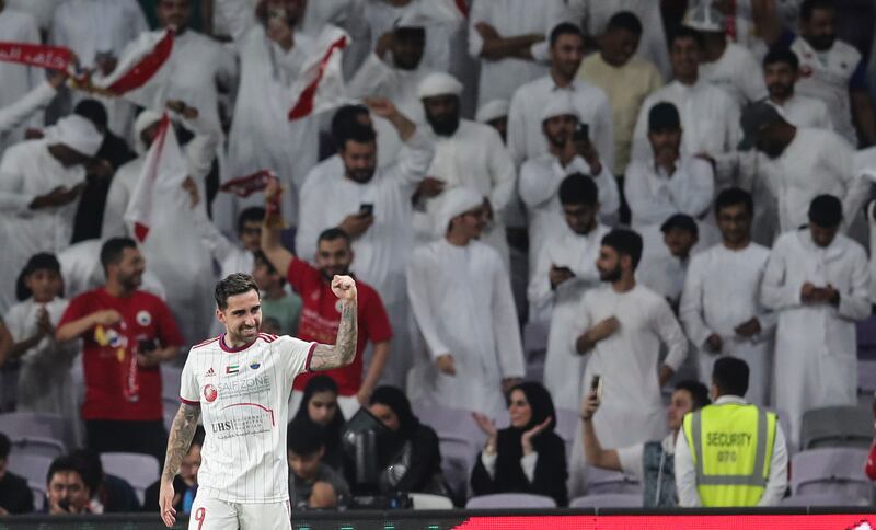 Paco Alcacer celebrates after scoring a goal in the President's Cup final. EPA