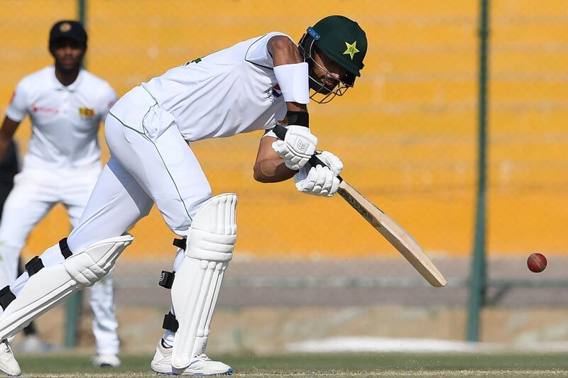 Shan Masood flicks one during the third day of the second Test on Saturday. AFP