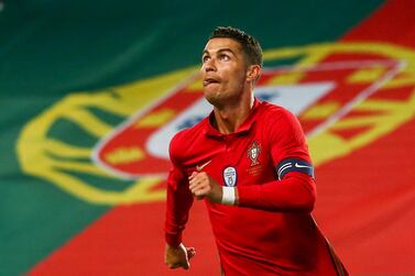 epa09258617 Portugal's Cristiano Ronaldo in action during the international friendly soccer match between Portugal and Israel, in preparation for the upcoming UEFA EURO 2020 tournament, at Alvalade Stadium in Lisbon, Portugal, 09 June 2021. EPA/JOSE SENA GOULAO