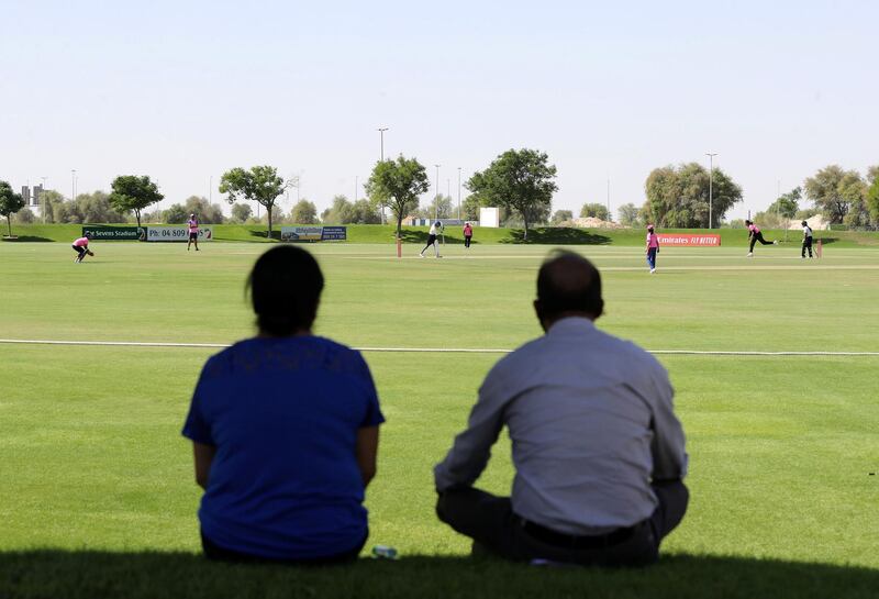 Dubai, United Arab Emirates - Reporter: Paul Radley. Sport. Cricket. Girls trials for Rajasthan Royals cricket academy. Wednesday, October 14th, 2020. The Sevens, Dubai. Chris Whiteoak / The National