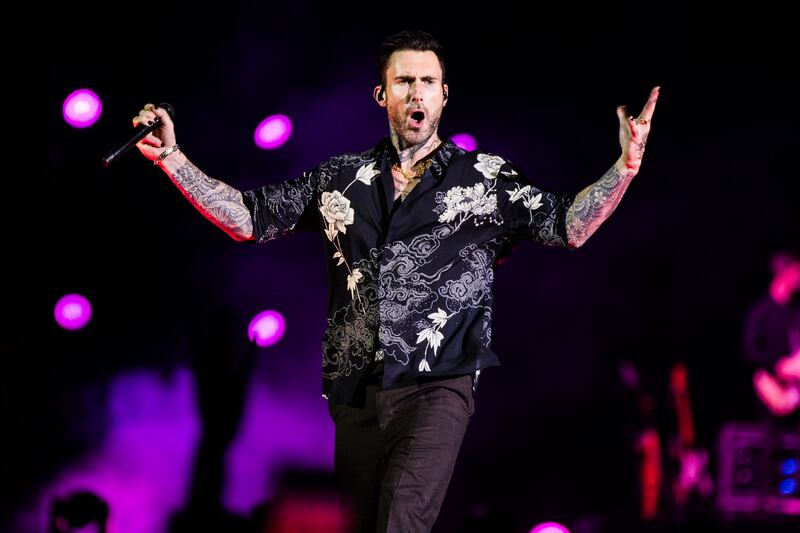 Adam Levine of Maroon 5 performing at Allianz Parque in Sao Paulo, Brazil, on April 5. The band will play a show at Etihad Arena in Abu Dhabi on May 6. Getty Images