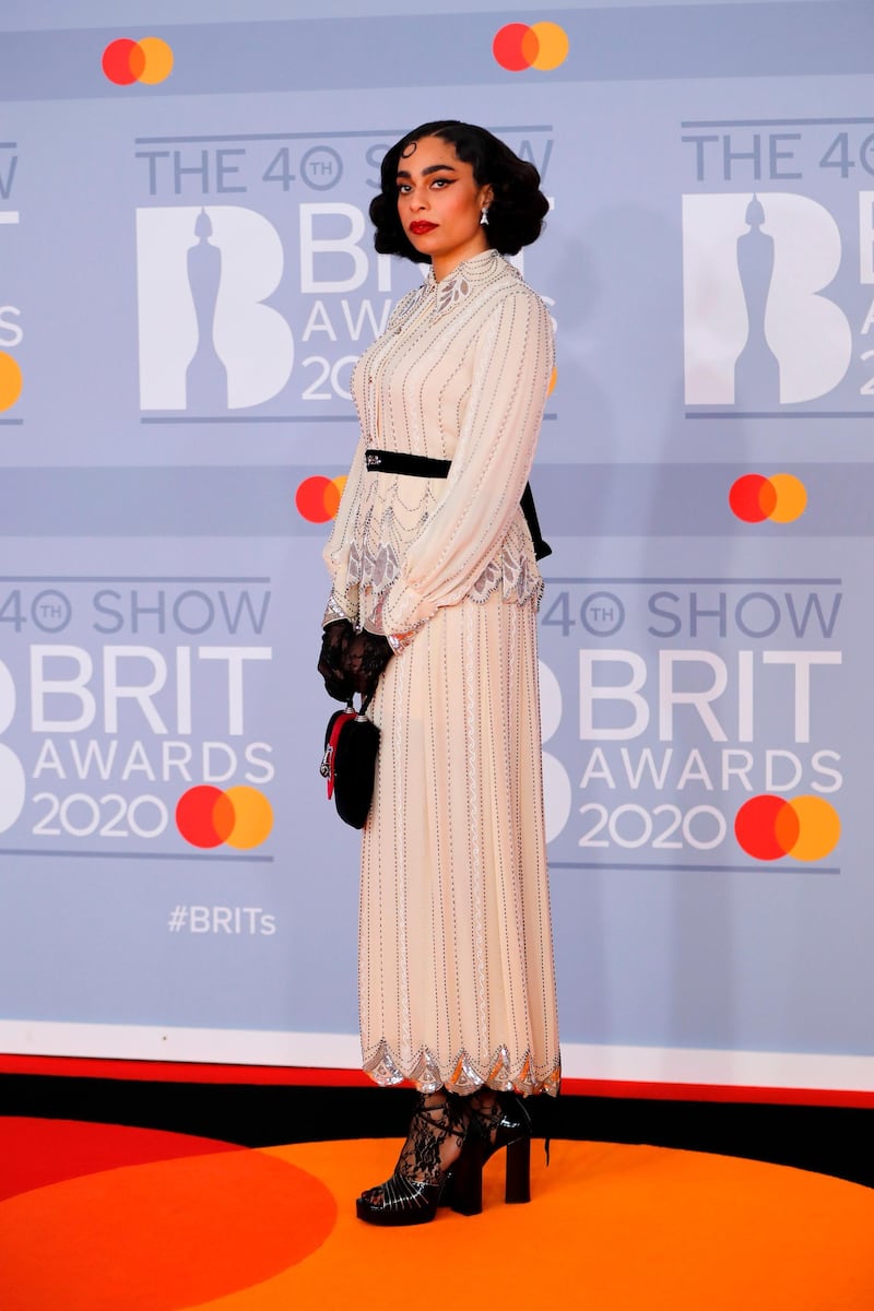 Celeste arrives at the Brit Awards 2020 at The O2 Arena on Tuesday, February 18, 2020 in London, England. AFP