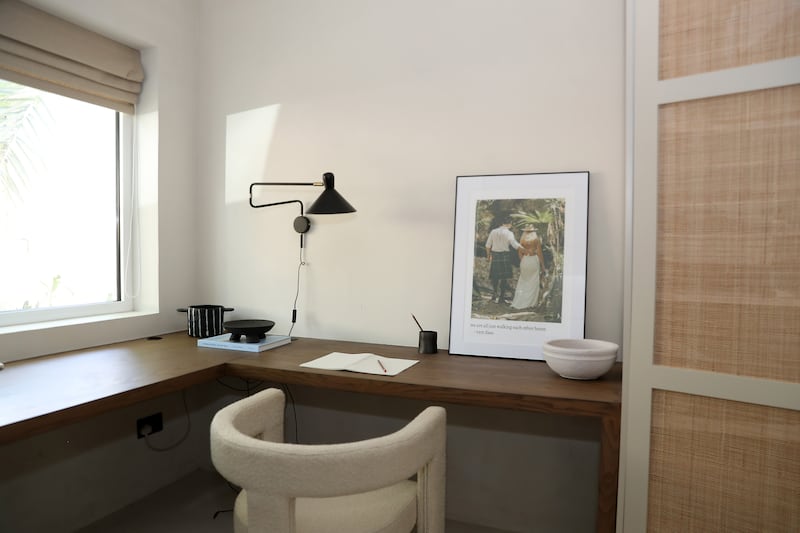 Her home office space. The renovations added two bedrooms to the original three-bed home