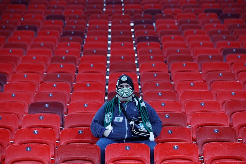 A Ferencvaros fan in the Puskas Arena, Budapest, ahead his team's Champions League match against Juventus on Wednesday, November 4. Reuters