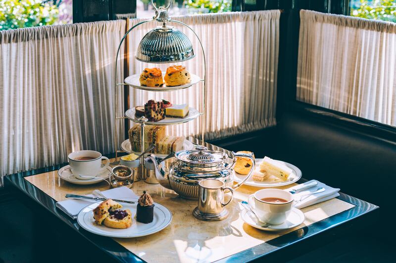 A display of tea and cakes at Cafe Wolseley. Photo: Bicester Village