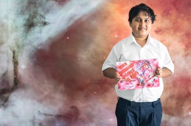 DUBAI, UNITED ARAB EMIRATES, SEPTEMBER 22, 2015. Pritvik Sinhadc, 11, a science and math whiz with an IQ of 165, will be publishing 3 books by the end of this year. Photo: Reem Mohammed / The National *** Local Caption ***  RM_20150922_AUTHOR_006.JPG