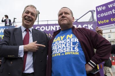 UK politician Nigel Farage played a decisive role in the No Vote during the Brexit referendum. Only a little more than 52 per cent of the British population voted to leave the EU in 2016. Getty Images