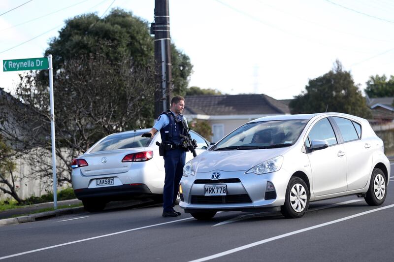 New Zealand Police check cars in Auckland. Getty Images