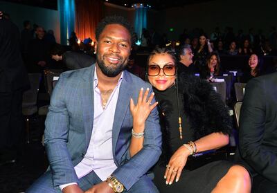 BEVERLY HILLS, CALIFORNIA - MAY 22: Kelvin Hayden (L) and Taraji P. Henson attend Sugar Ray Leonard Foundation's 10th Annual 'Big Fighters, Big Cause' Charity Boxing Night Presented by B. Riley FBR at The Beverly Hilton Hotel on May 22, 2019 in Beverly Hills, California.   Jerod Harris/Getty Images for Sugar Ray Leonard Foundation/AFP