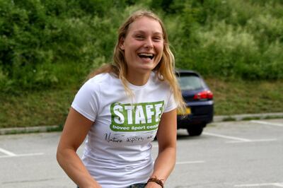 Louisa Vesterager Jespersen wears a Bovec Sports Center t-shirt in this undated photo obtained from social media on December 20, 2018. Bovec Sports Center Archive/via REUTERS  ATTENTION EDITORS - THIS IMAGE HAS BEEN SUPPLIED BY A THIRD PARTY. MANDATORY CREDIT. NO RESALES. NO ARCHIVES