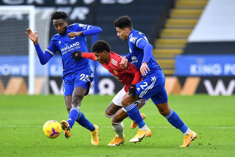 Wilfred Ndidi- 8: Nicked ball away from Fernandes in run-up to Barnes goal with trademark tackle. Like having N’Golo Kante back in the Foxes midfield the way he intercepted and broke down attacks. Getty
