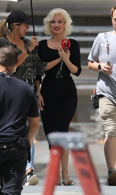 Los Angeles, CA  - *EXCLUSIVE*  -Cuban born actress Ana de Armas transforms into Marilyn Monroe while on the set of Blonde and the results are stunning! The new Bond Girl nailed the look as she took a ride inside a US Government issued vehicle for the scene. Perhaps she was riding alongside JFK? The Netflix film is based on the Joyce Carol Oates novel of the same name, “Blonde” tells the story of Monroe, but through a fictional lens and is being directed by Andrew Dominik. The 31 year old has also been cast as the next Bond girl in the highly anticipated  "No Time to Die'' due to hit theaters in 2020.

Pictured: Ana de Armas

BACKGRID USA 29 AUGUST 2019 

BYLINE MUST READ: PPC / BACKGRID

USA: +1 310 798 9111 / usasales@backgrid.com

UK: +44 208 344 2007 / uksales@backgrid.com

*UK Clients - Pictures Containing Children
Please Pixelate Face Prior To Publication*