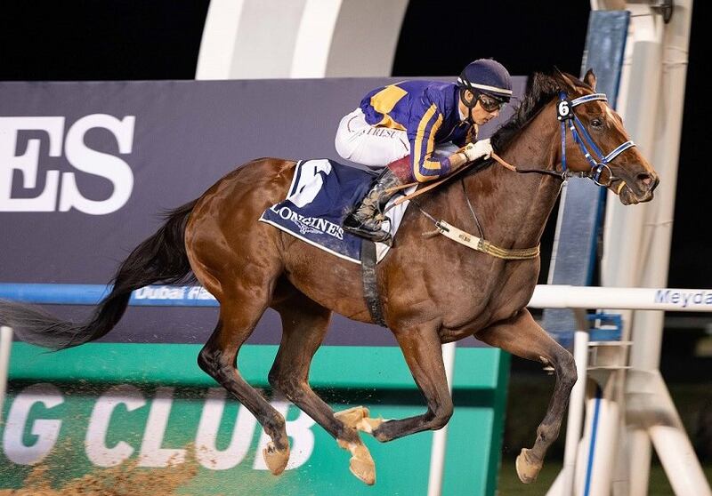 Antonio Fresu wins on Vasari at Meydan’s third meeting on Friday, November 25, 2022. Photo: Adiyat Racing Plus