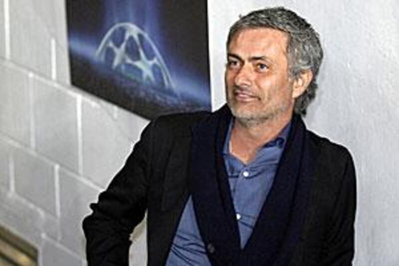 Jose Mourinho in the tunnel before Inter Milan's Champions League match against Chelsea.