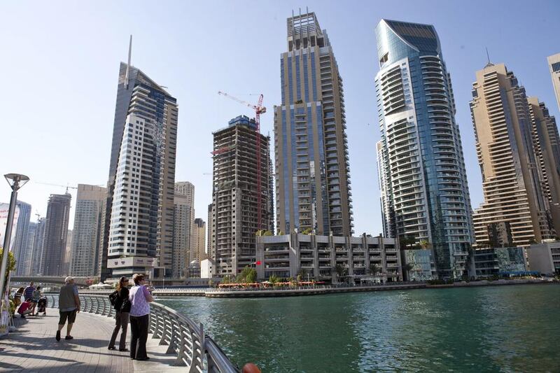 Dubai Marina. Mario Volpi advises a Dubai tenant who no longer has a residency visa but wants to stay in the city.  Razan Alzayani / The National