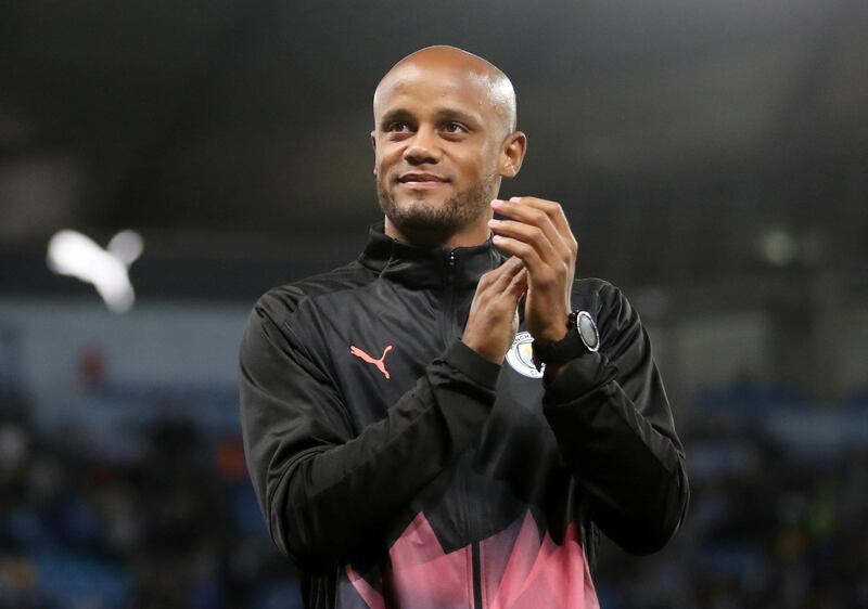 Vincent Kompany applauds fans after the match. Reuters