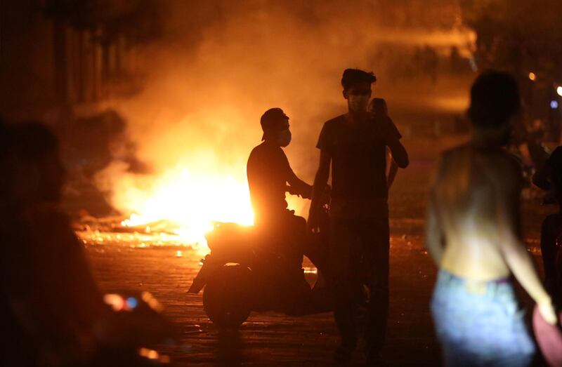 Demonstrators set fires and threw stones at security forces. Reuters