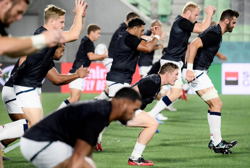 US players attend the team's captain's run training session at Kobe Misaki Stadium in Kobe on the eve of their Japan 2019 Rugby World Cup Pool C match against England. AFP