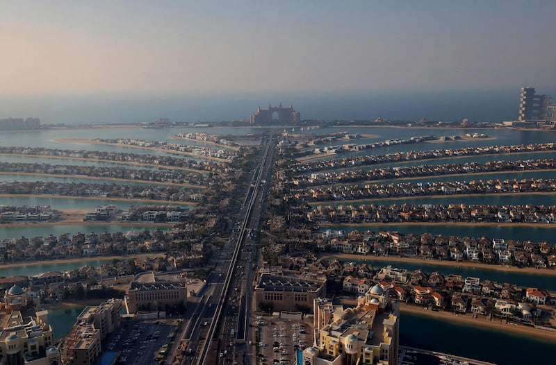 The Palm Jumeirah saw the majority of deals in luxury and super luxury sales in Dubai in 2023. AFP