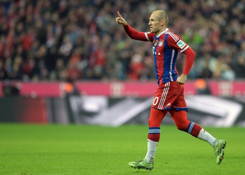 Arjen Robben has appeared in 21 Bundesliga matches for Bayern Munich this season. Christof Stache / AFP 