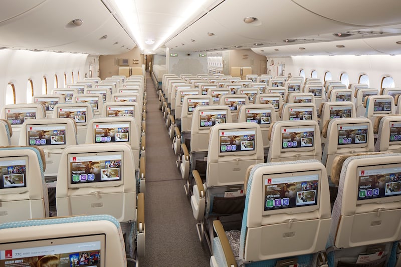 Emirates A380 Economy Refreshed. Courtesy Emirates