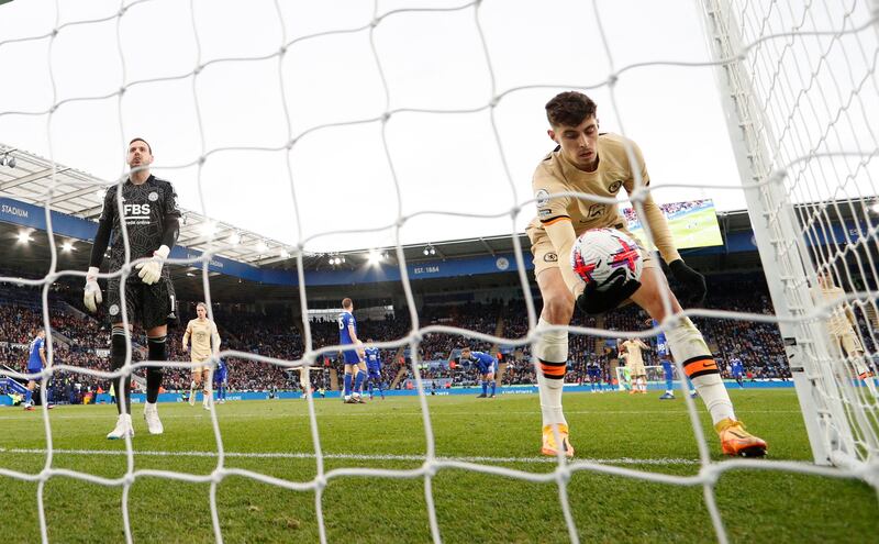 Chelsea's Kai Havertz celebrates scoring their second goal. Action Images