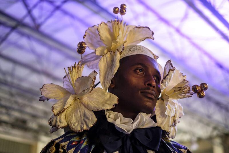 A model waits backstage prior to walk down the runway at the Hub of Africa, Addis Fashion Week in Addis Ababa. Eduardo Soteras/AFP