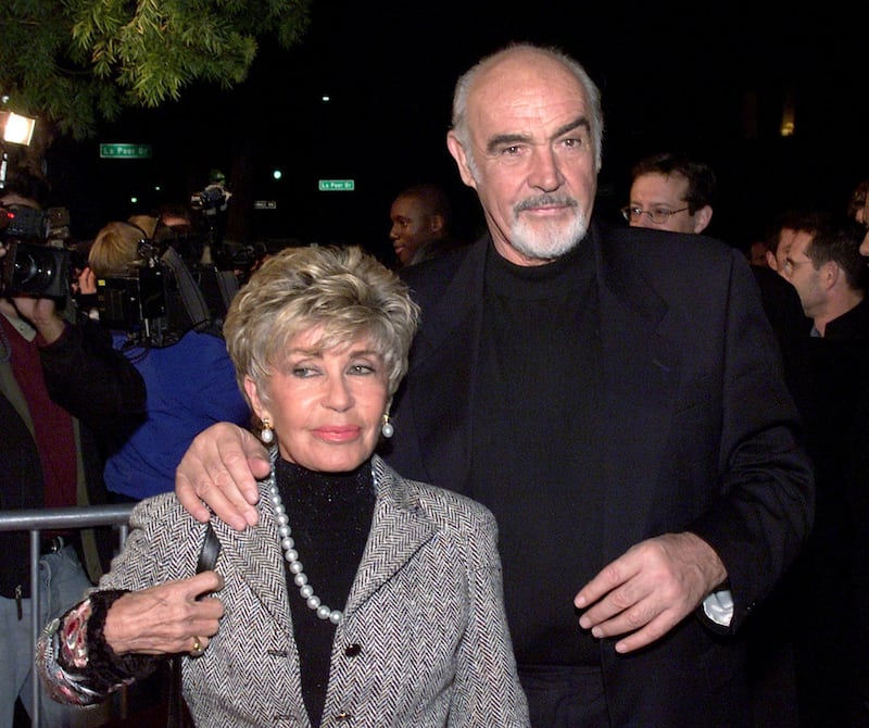 Sean Connery and his wife Micheline at the premiere of 'Finding Forrester' at the Academy of Motion Pictures Arts and Sciences in Los Angeles, Ca. 12/1/00. (Photo by Kevin Winter/Getty Images.)