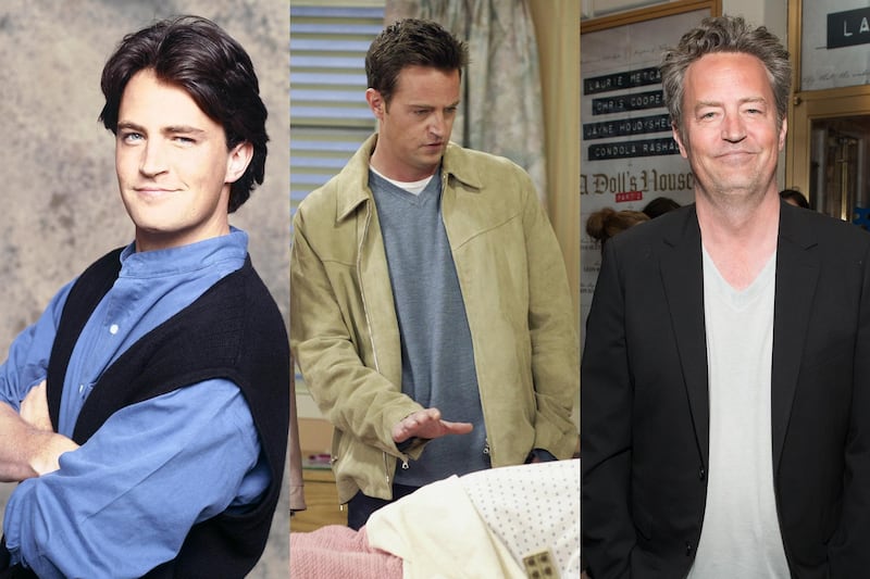 Matthew Perry pictured in 1994, 2004 and 2017. Getty