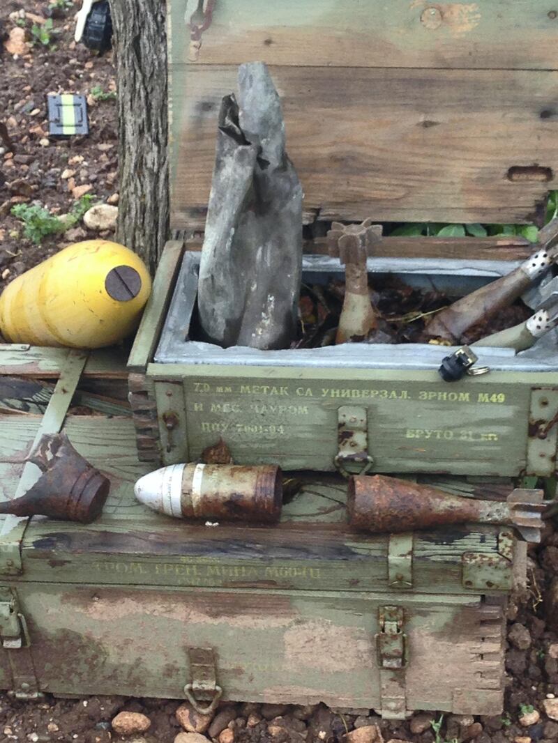 Unexploded bombs on display at the Sarajevo Tunnel museum. Declan McVeigh/The National