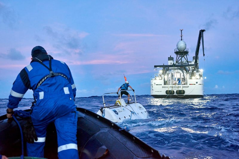 A dive on the Pacific Ocean. Courtesy: The Five Deeps Expedition