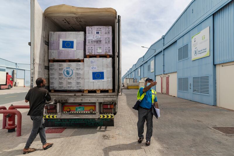 The aid was sent from UN aid hub, International Humanitarian City, in Dubai
