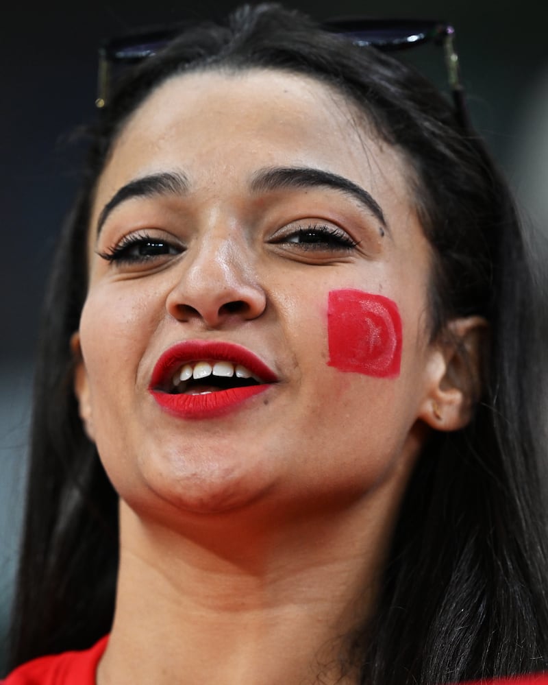 A fan of Tunisia looks on ahead of the FIFA World Cup 2022 group D soccer match between Tunisia and France at Education City Stadium in Doha, Qatar. EPA