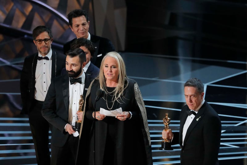 Lee Unkrich and Darla Anderson win Best Animated Feature Film Oscar for Coco. Lucas Jackson / Reuters