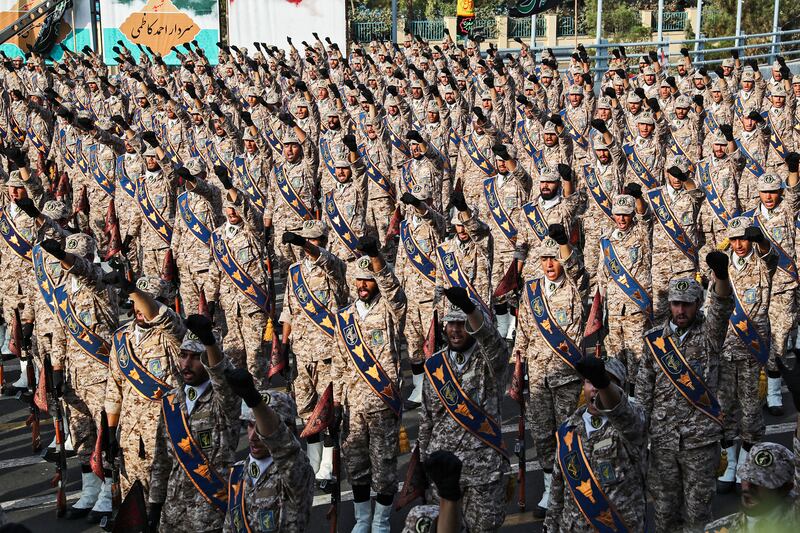 The IRGC, pictured on parade in Tehran, should be designated a terrorist group by the UK, experts say. Photo: Iranian Presidency / AFP