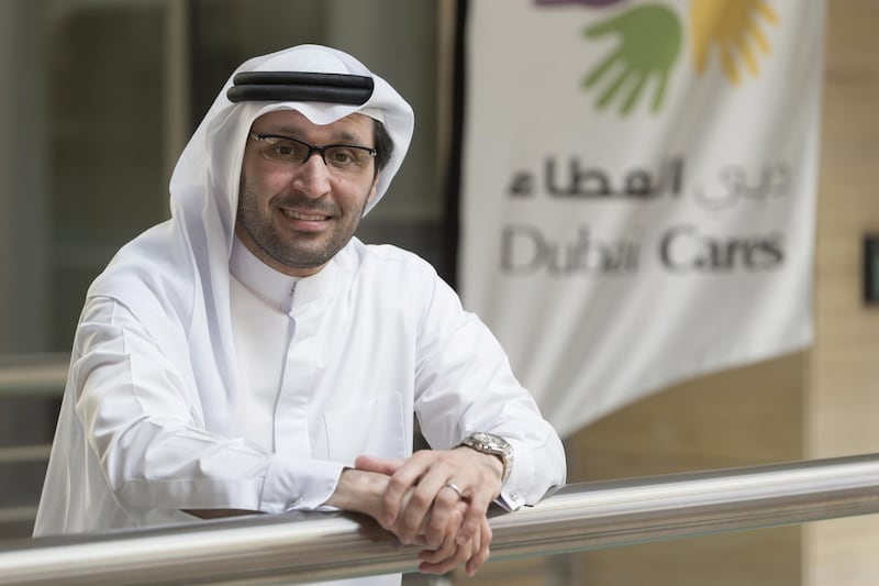 Tariq Al Gurg, chief executive of Dubai Cares, marks the anniversary of the charity’s establishment. Antonie Robertson / The National