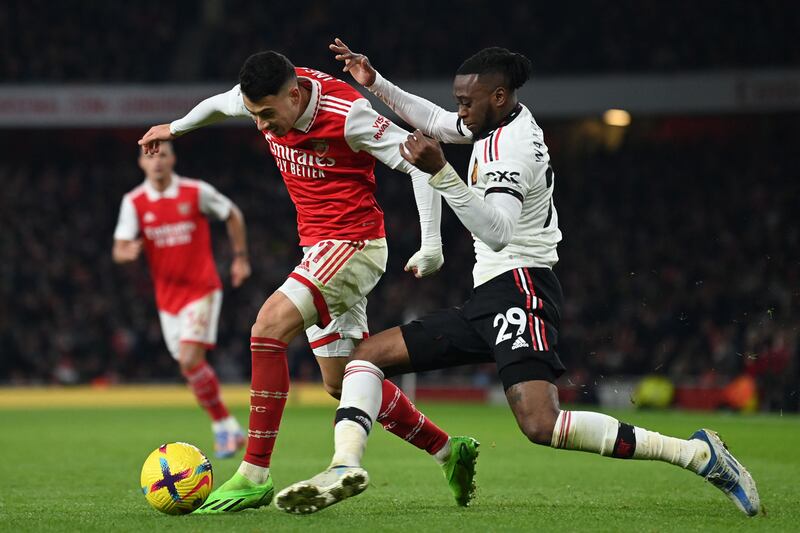 Aaron Wan-Bissaka 6: An enthralling match but an awkward afternoon for the Londoner and he twice cost his side in moves involving Nketiah, whom he played onside for the winning goal. Better up against Martinelli
AFP